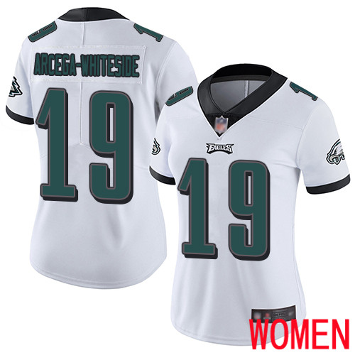 Women Philadelphia Eagles 19 JJ Arcega-Whiteside White Vapor Untouchable NFL Jersey Limited Player